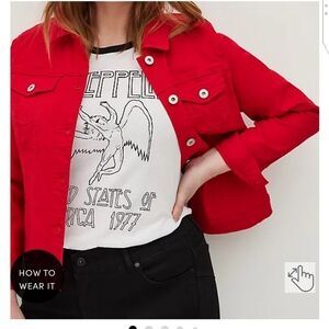 🆕♥️ 3X RED DENIM TRUCKERS JEAN JACKET♥️